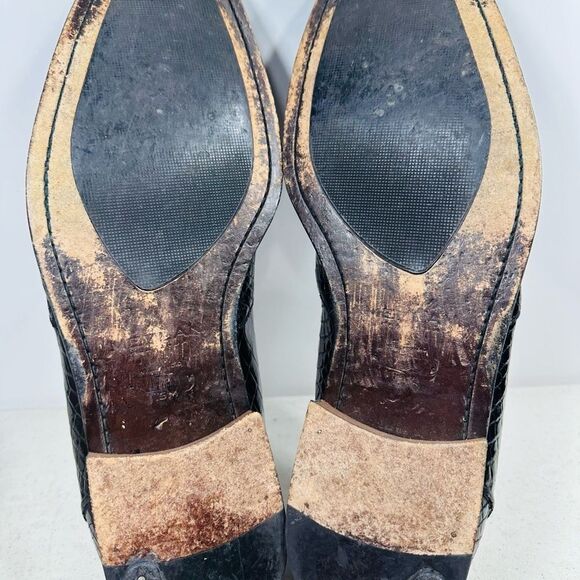 Mezlan Black Crocodile Embossed Loafers main image 7